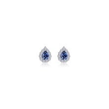Load image into Gallery viewer, 0.72 CTW Pear-shaped Halo Stud Earrings-E0597CSP
