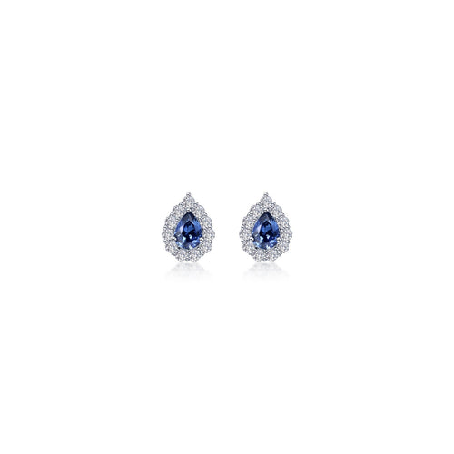 0.72 CTW Pear-shaped Halo Stud Earrings-E0597CSP