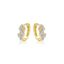 Load image into Gallery viewer, Huggie Earrings with Shiny Clusters-E0602CLG

