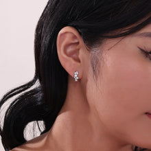 Load image into Gallery viewer, Huggie Earrings with Shiny Clusters-E0602CLP
