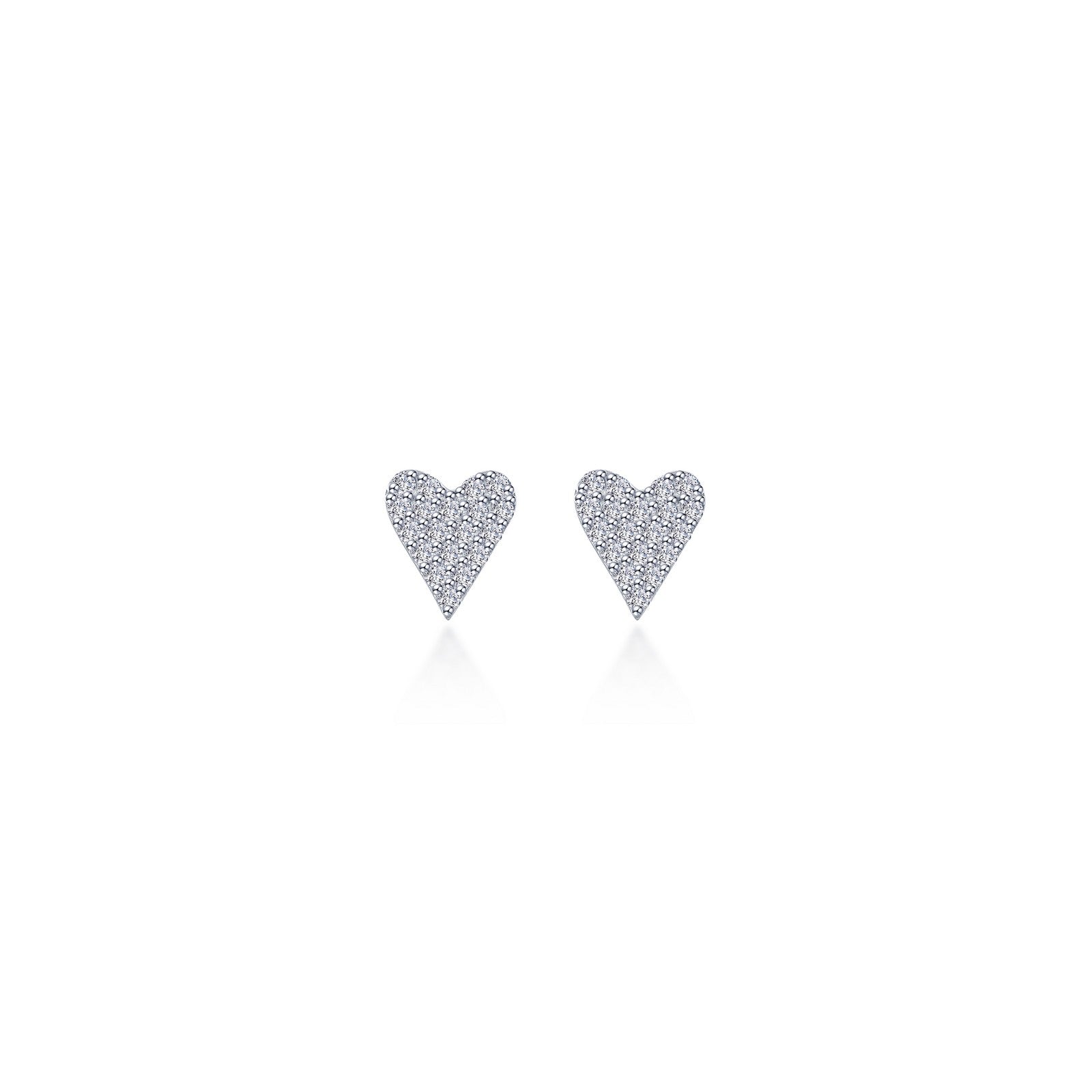 Pave Heart Stud Earrings-E0606CLP