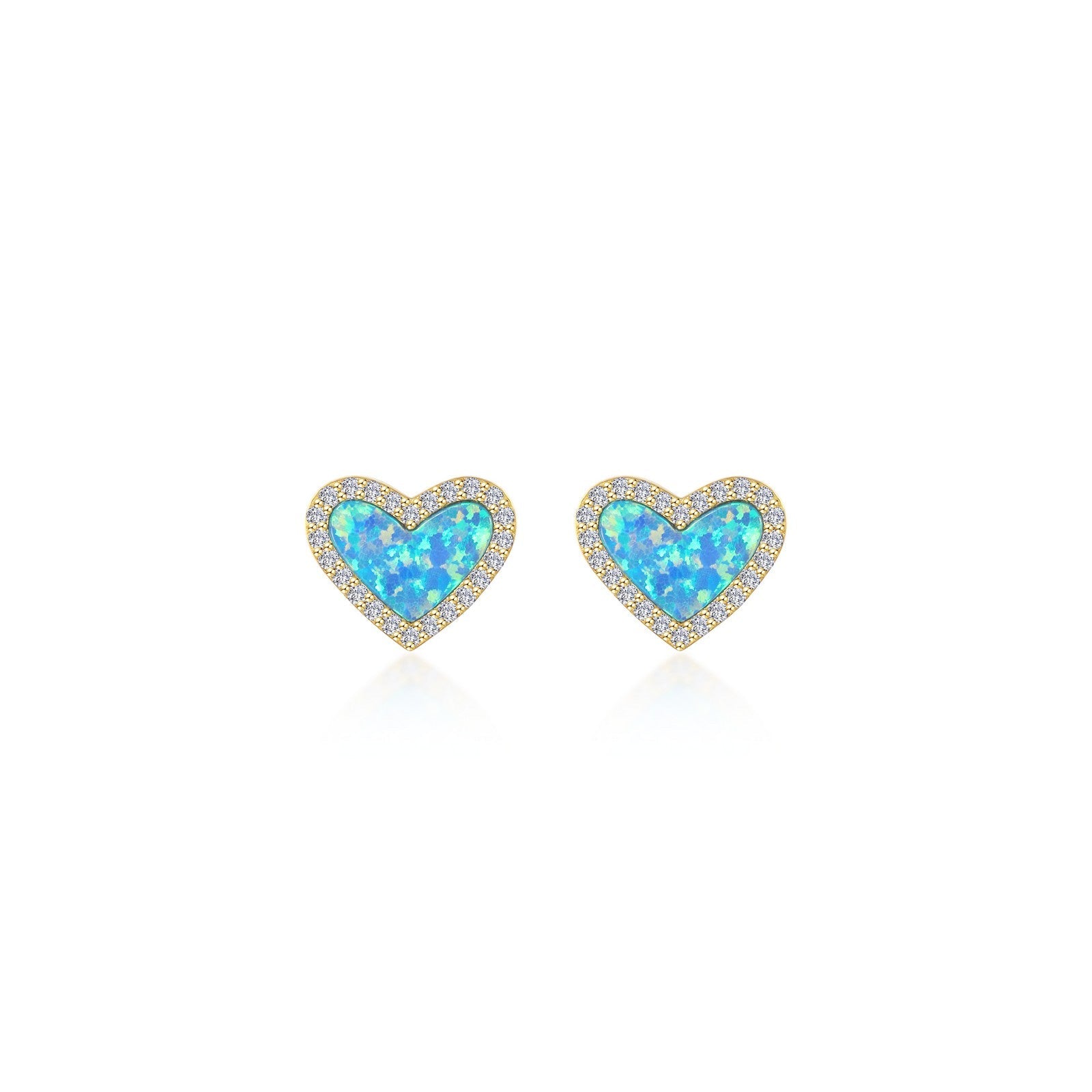 Halo Heart Stud Earrings-E0607BOG