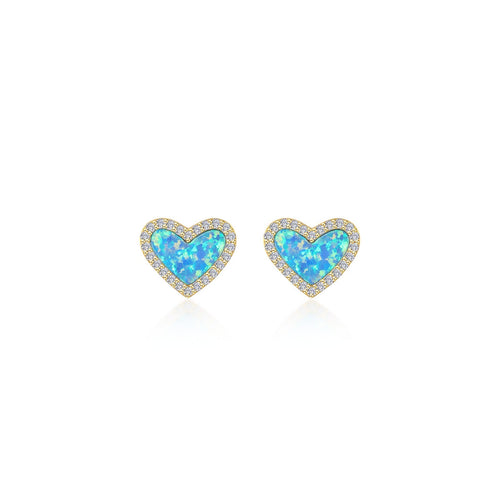 Halo Heart Stud Earrings-E0607BOG