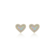 Load image into Gallery viewer, Halo Heart Stud Earrings-E0607OPG
