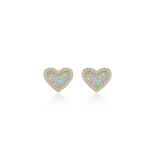 Load image into Gallery viewer, Halo Heart Stud Earrings-E0607OPG
