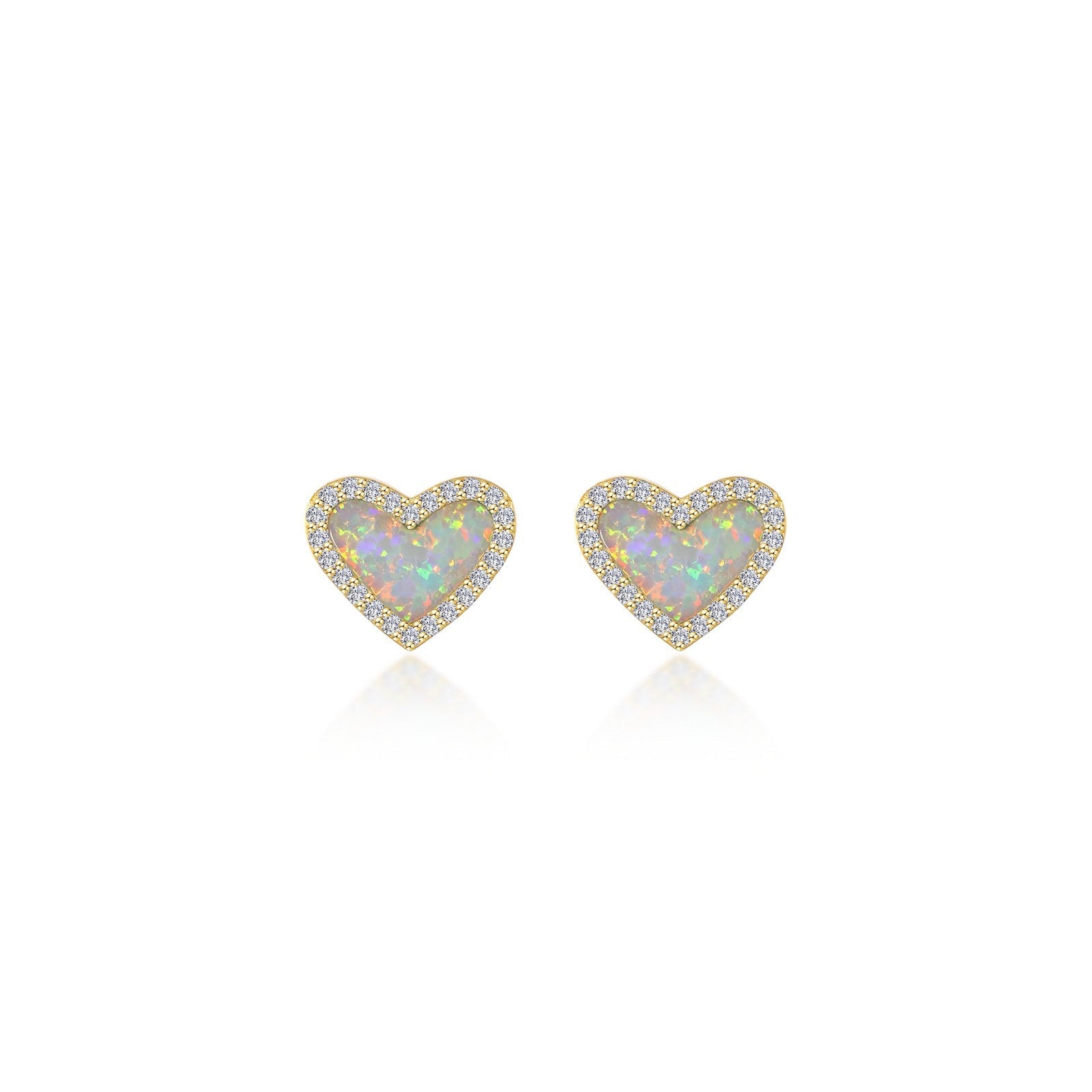 Halo Heart Stud Earrings-E0607OPG