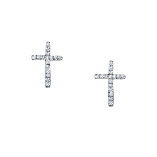 Dainty Cross Stud Earrings-E2003CLP