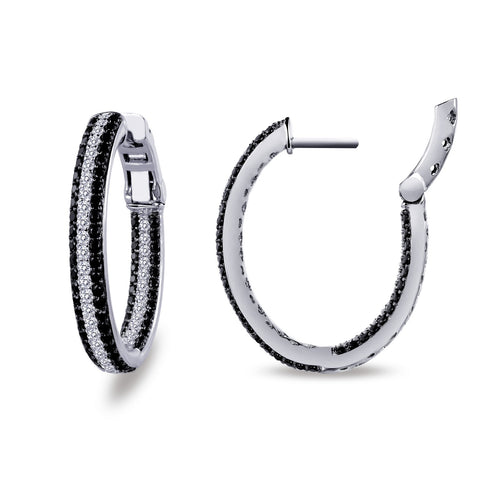 25 mm x 20 mm Oval Hoop Earrings-E3028CBP