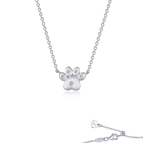 Puffy Paw Print Necklace-LV008CLP