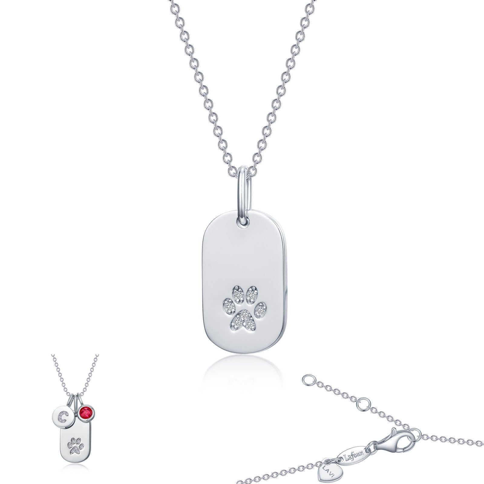 Paw Print Necklace-LV011CLP