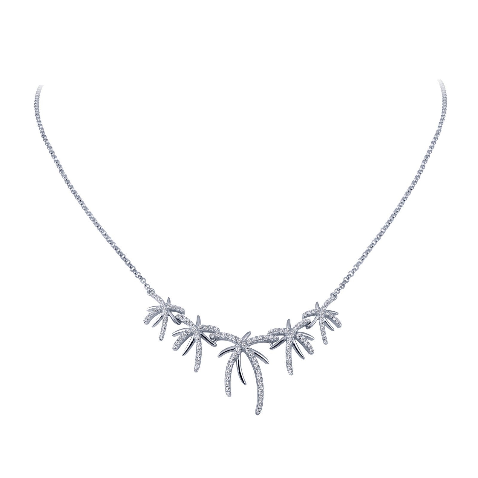 Tropical Palm Tree Necklace-N0044CLP