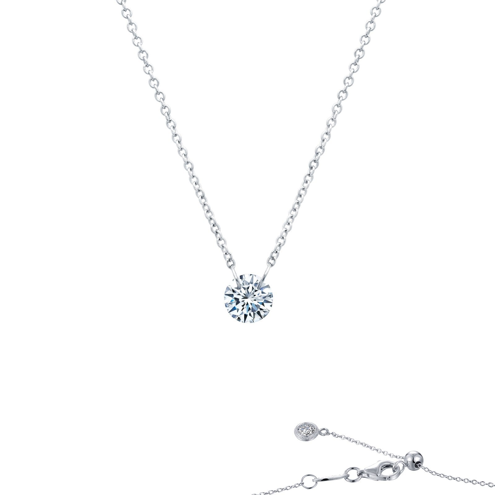 Frameless Solitaire Necklace-N0089CLP