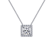 Load image into Gallery viewer, Princess-Cut Halo Necklace-N0101CLP

