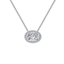 Load image into Gallery viewer, 0.63 CTW Oval Halo Necklace-N0103CLP
