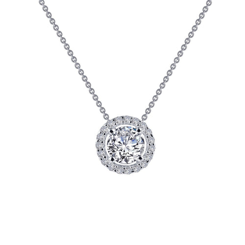 0.62 CTW Round Halo Necklace-N0104CLP