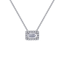 Load image into Gallery viewer, Baguette Halo Necklace-N0105CLP
