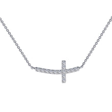 Load image into Gallery viewer, Sideways Curved Cross Necklace-N0140CLP
