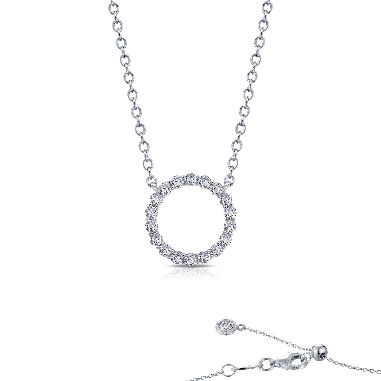 0.88 CTW Open Circle Necklace-N0189CLP