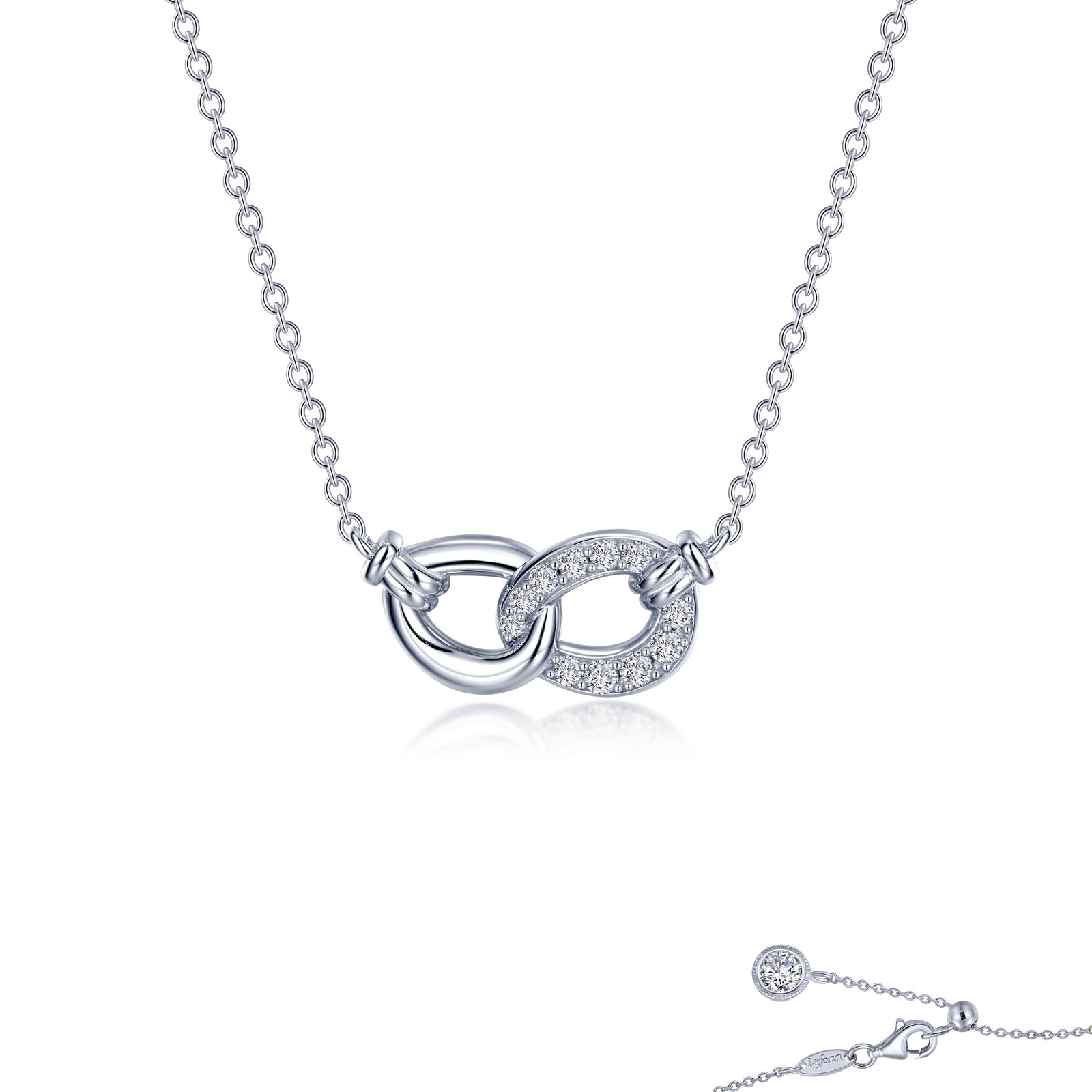 Interlocking Circles Necklace-N0271CLP