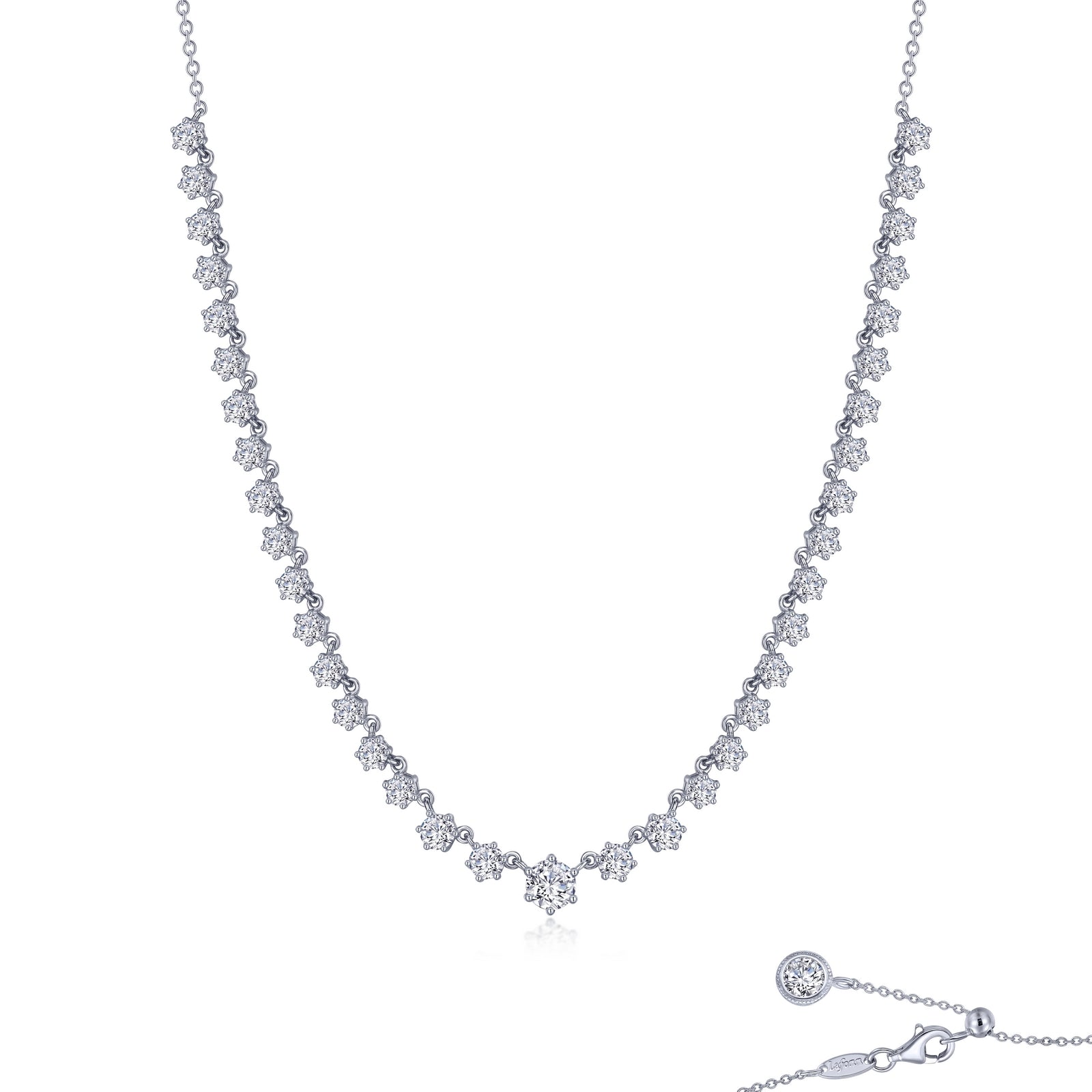 Graduated Tennis Necklace-N0272CLP