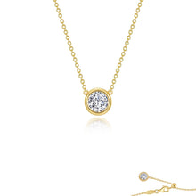 Load image into Gallery viewer, 0.45 CTW Bezel-set Solitaire Necklace-N0290CLG
