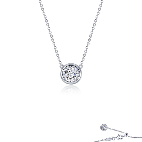 0.5 CTW Bezel-set Solitaire Necklace-N0291CLP