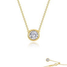 Load image into Gallery viewer, 0.7 CTW Bezel-set Solitaire Necklace-N0293CLG
