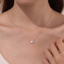 Load image into Gallery viewer, 0.7 CTW Bezel-set Solitaire Necklace-N0293CLP
