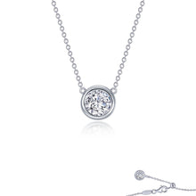 Load image into Gallery viewer, 0.7 CTW Bezel-set Solitaire Necklace-N0293CLP

