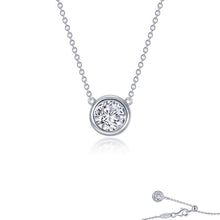 Load image into Gallery viewer, 1.1 CTW Bezel-set Solitaire Necklace-N0294CLP

