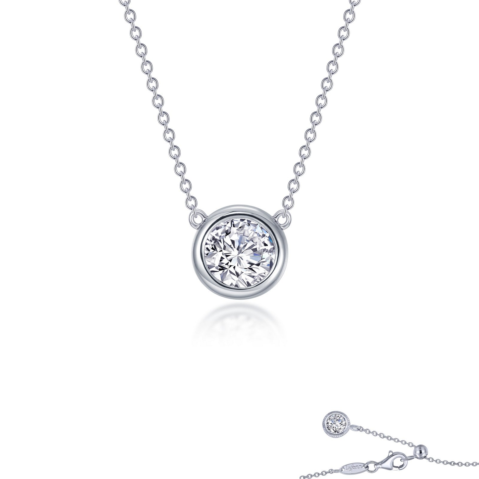1.25 CTW Bezel-set Solitaire Necklace-N0295CLP