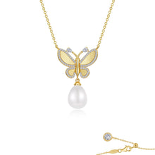 Load image into Gallery viewer, Statement Butterfly with Cultured Freshwater Pearl Necklace-N0300PLG

