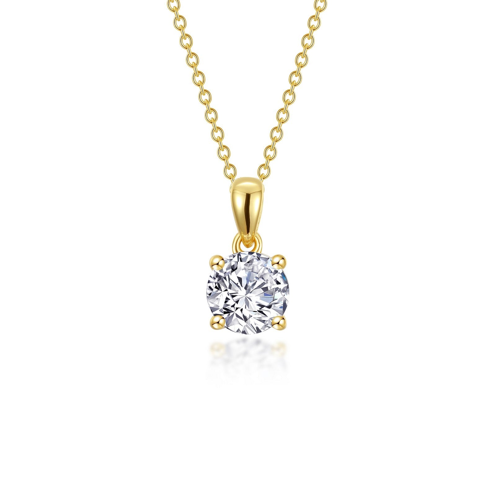 1.5 CTW 4-Prong Solitaire Necklace-N0307CLG