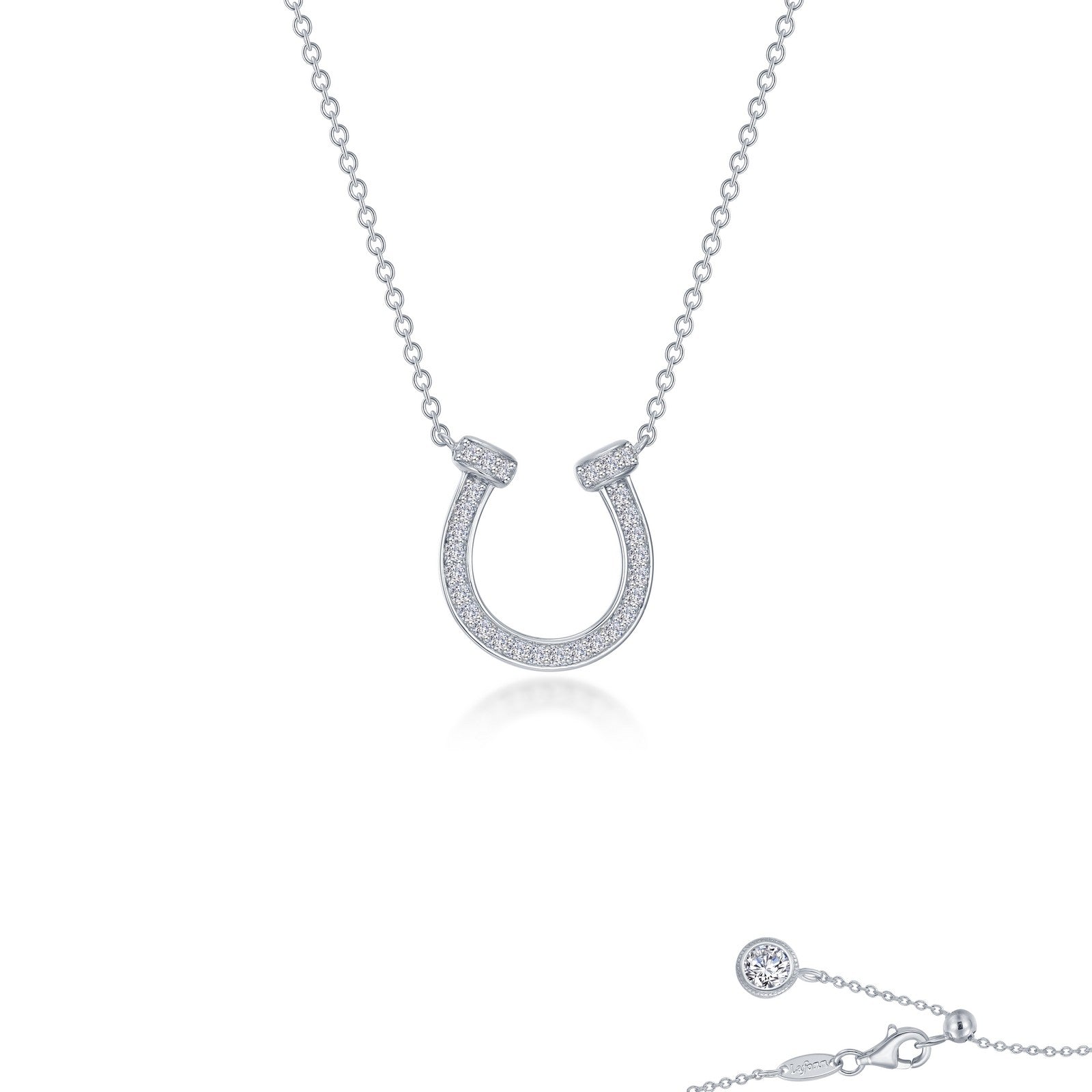 Pave Horseshoe Necklace-N0315CLP