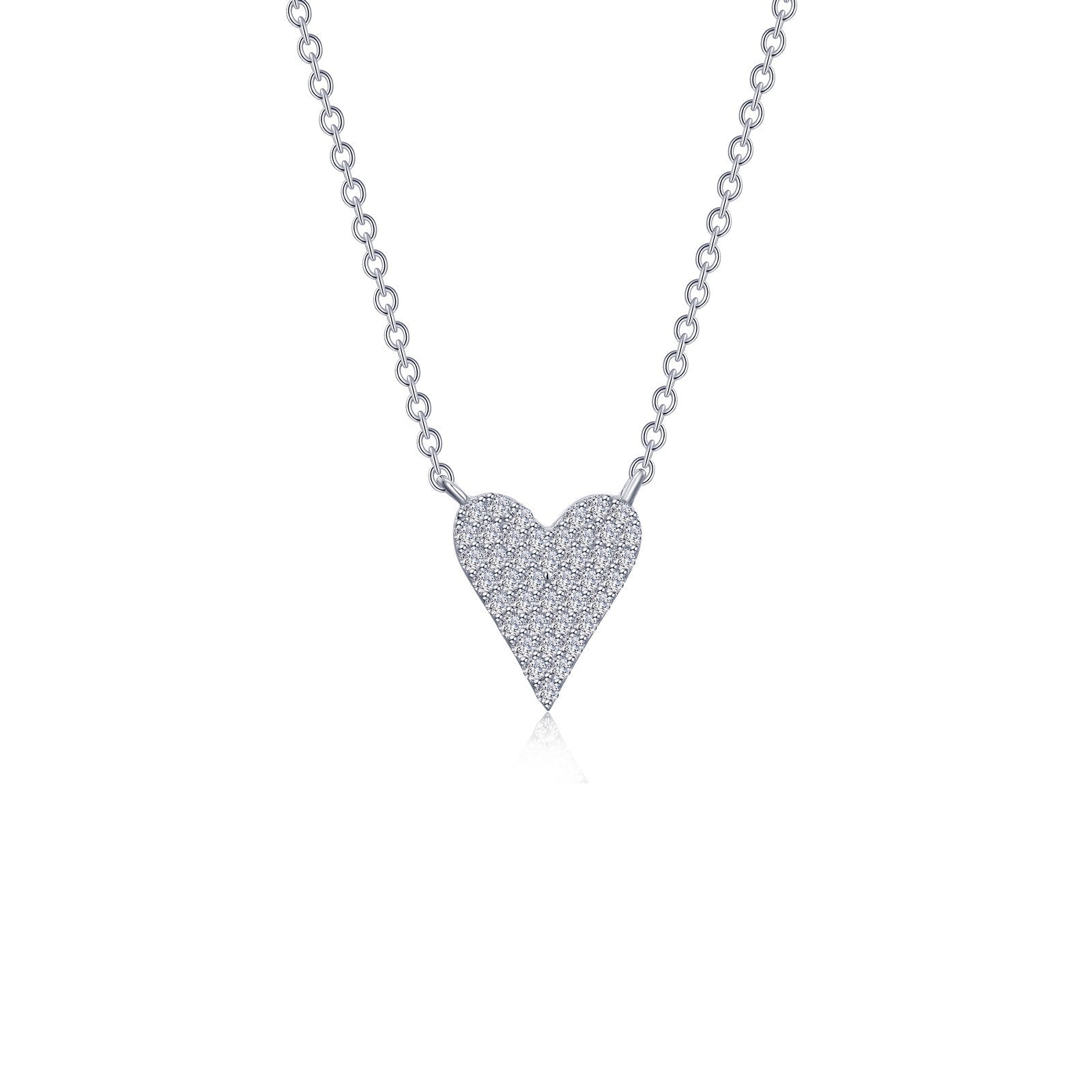 Pave Heart Necklace-N0323CLP