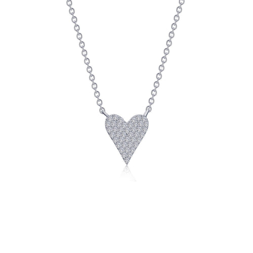 Pave Heart Necklace-N0323CLP