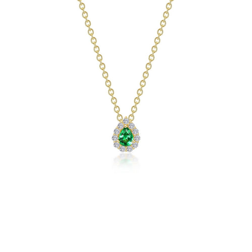 0.61 CTW Pear-shaped Halo Necklace-N0325CEG