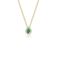 Load image into Gallery viewer, 0.61 CTW Pear-shaped Halo Necklace-N0325CEG
