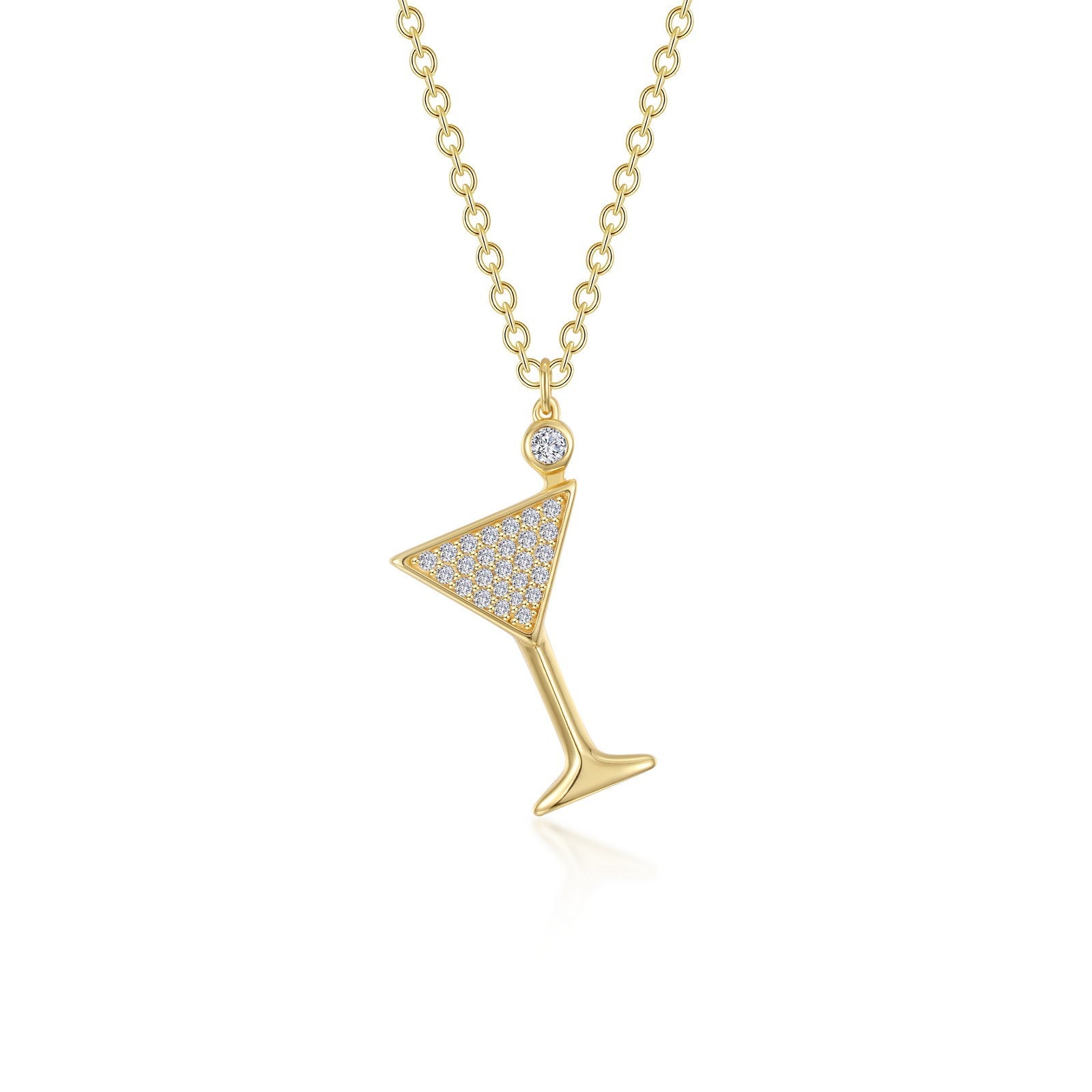 Pave Martini Glass Necklace-N0332CLG