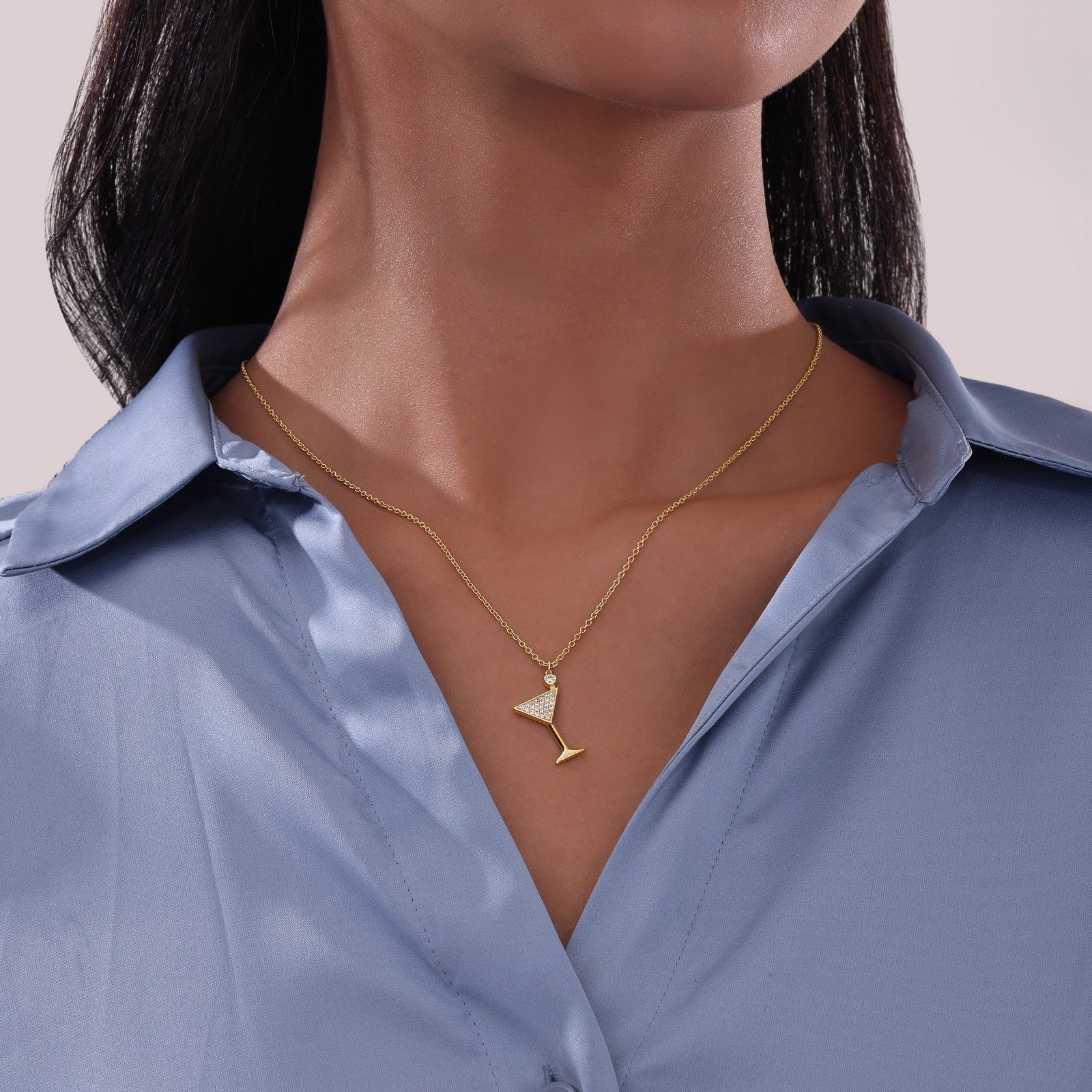 thumbnail image 2 of Martini Glass Necklace For Your Best Friend, Personalized Martini Gift, Martini Cocktail Pendant 2 of 12