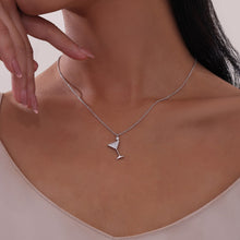 Load image into Gallery viewer, Pave Martini Glass Necklace-N0332CLP

