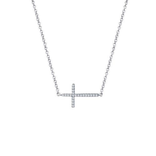 Sideways Cross Necklace-N2001CLP
