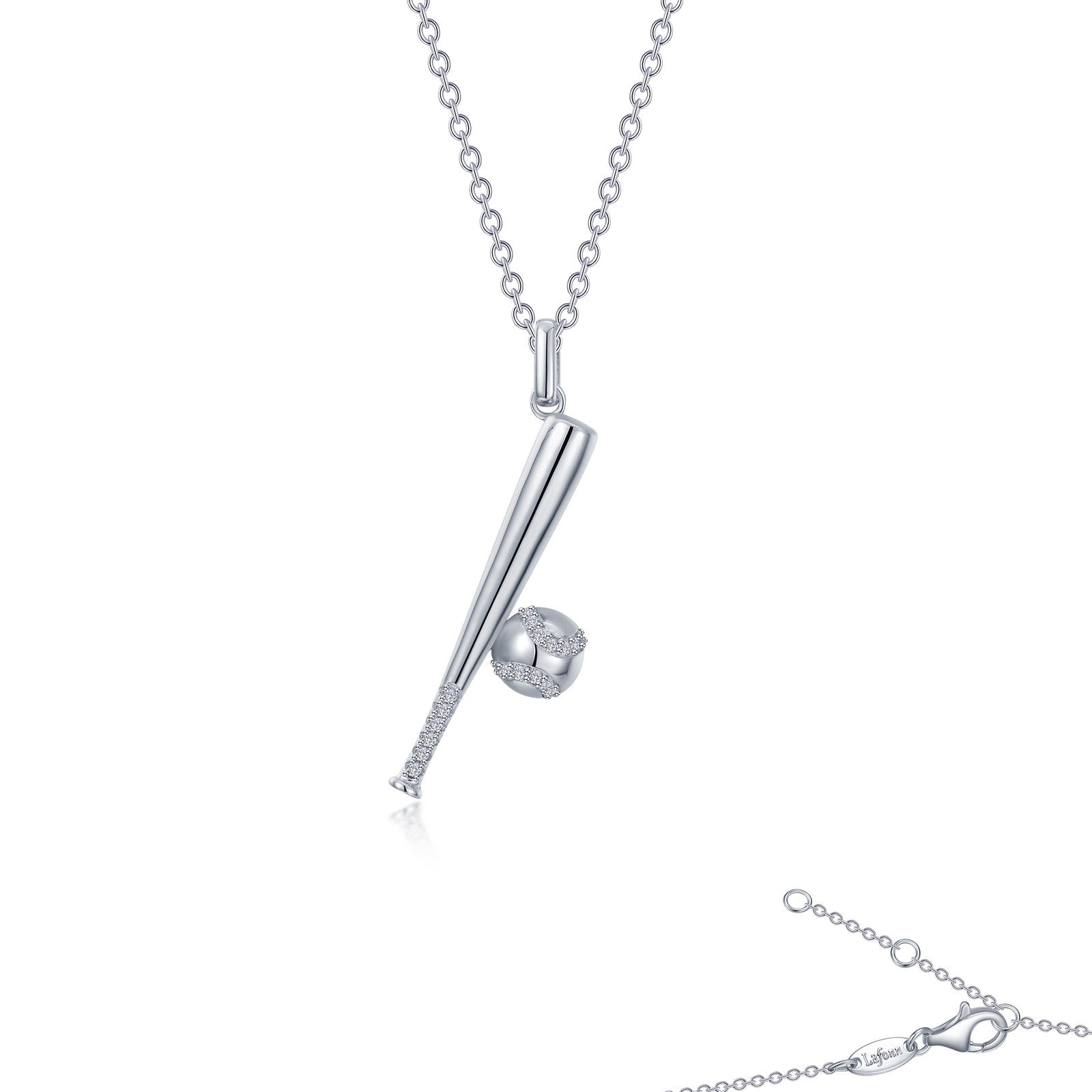 Baseball and Bat Necklace-N2020CLP