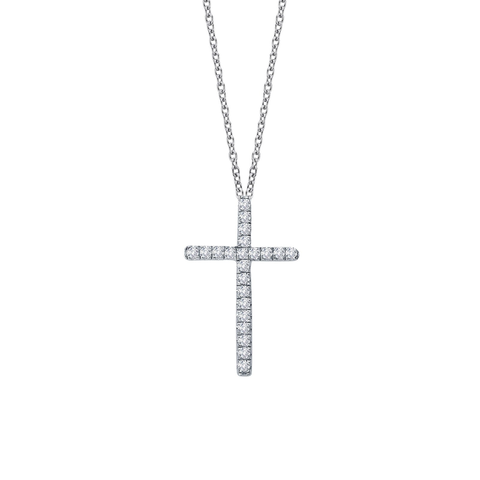 0.22 CTW Cross Necklace-P0072CLP