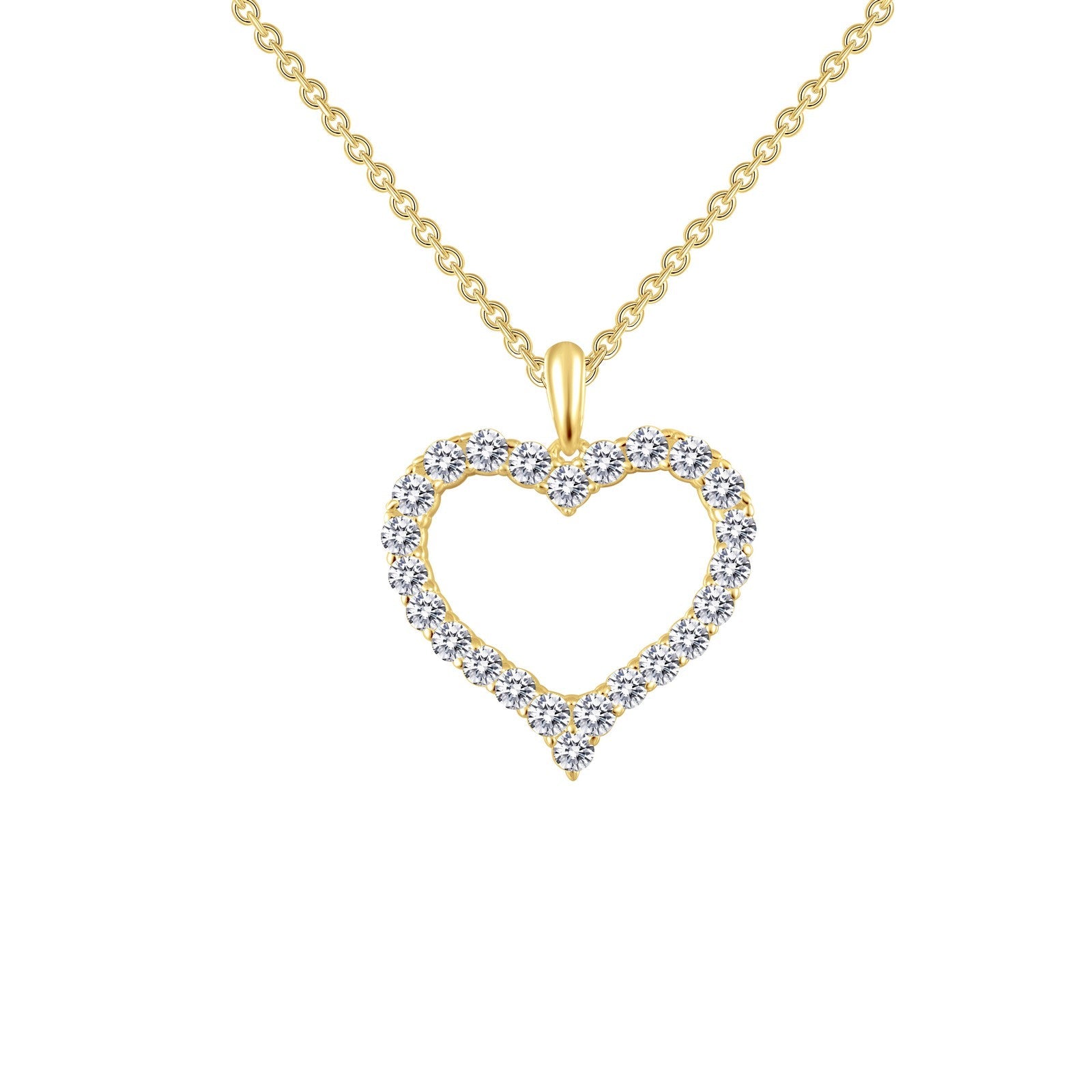 Open Heart Pendant Necklace-P0146CLG