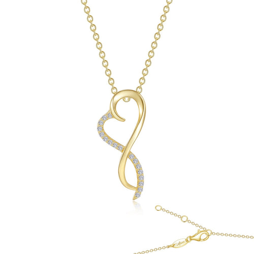 Infinity Heart Pendant Necklace-P0151CLG