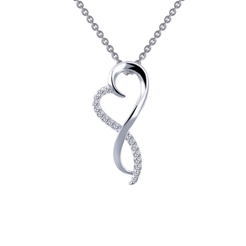 Infinity Heart Pendant Necklace-P0151CLP
