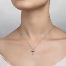 Load image into Gallery viewer, 0.02 CTW Cross Pendant Necklace-P0169CLP
