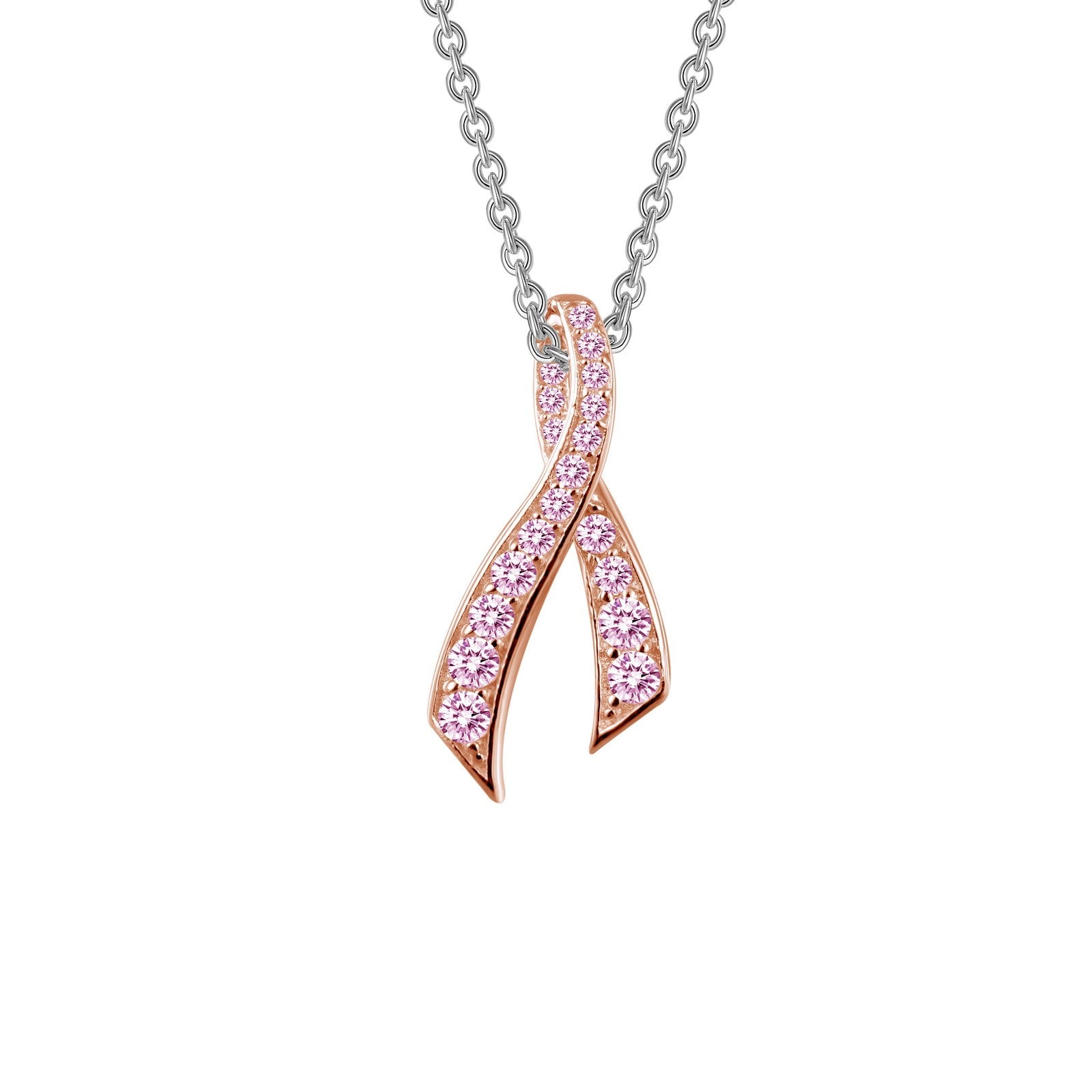 Pink Ribbon Pendant Necklace-P0172CPP