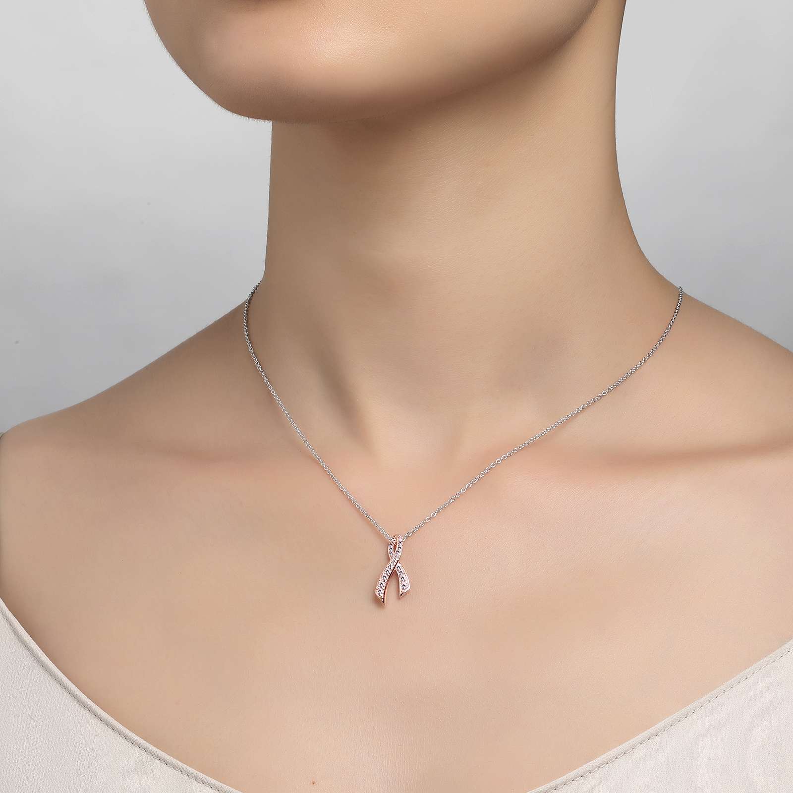 Pink Ribbon Pendant Necklace – Lafonn
